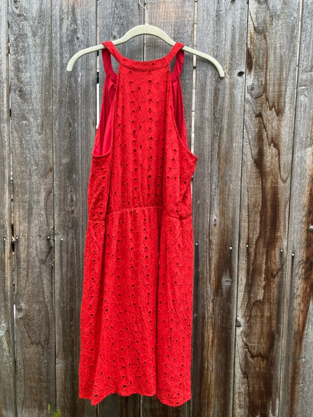 Market & Spruce Red Eyelet Sleeveless Sun Dress - Picture 3 of 4